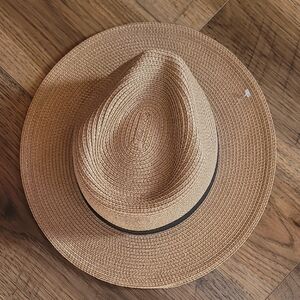 Solat Escape Adjustable Tan Straw Hat With Black Ribbon, OSFA